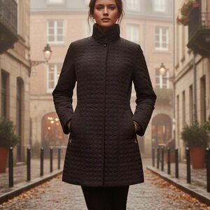 Betsey Johnson ~ Black Quilted Pattern Coat